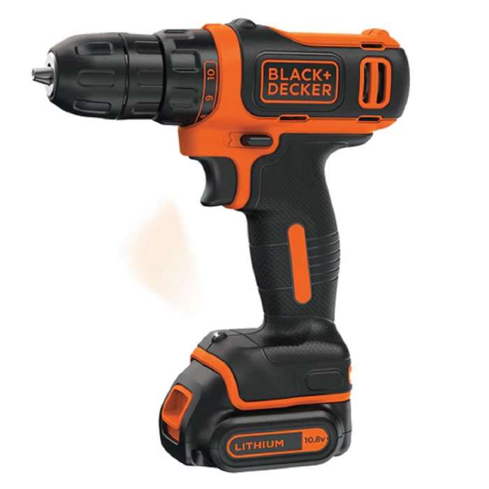 10.8V Drill Driver + 100 Accessories + 2 (1.5Ah) Batteries + Charger + Storage case.