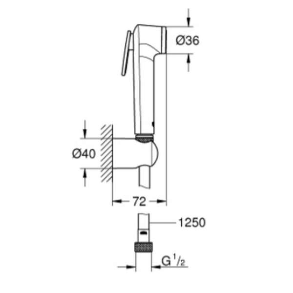 Grohe tempesta-F wall holder set 1 spray.