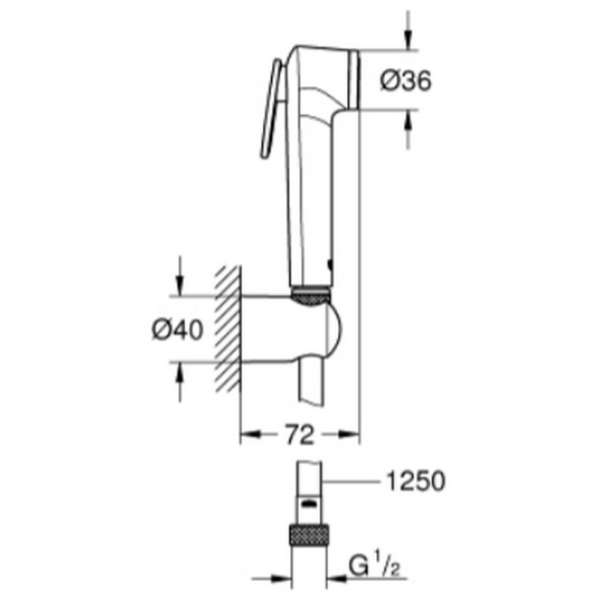 Grohe Tempesta-F wall holder set 1 spray