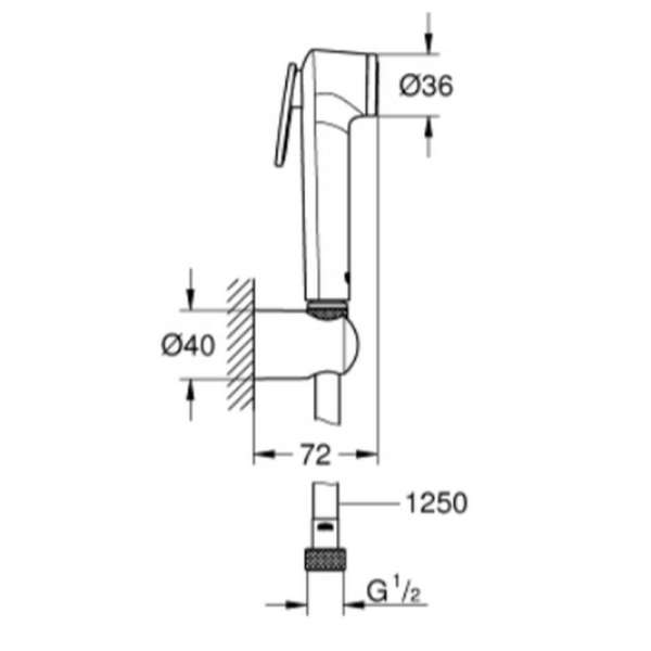 Grohe tempesta wall holder set 1 spray