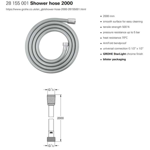 Grohe Shower hose 1500 mm