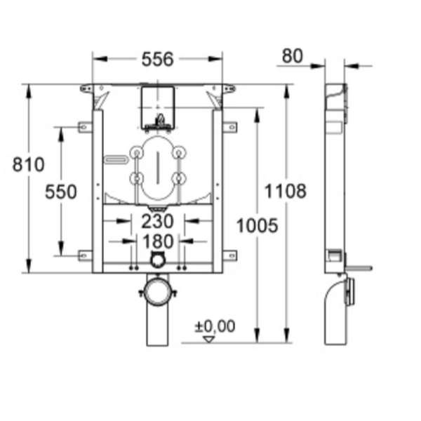 Grohe Uniset element for WC with flushing cistern