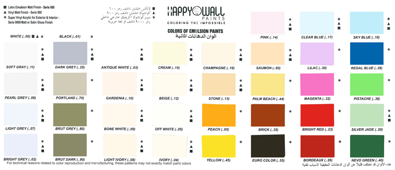 LATEX EMULSION EASY PAINTS/طرش افرنجي (Super vinyl acrylic 9000)