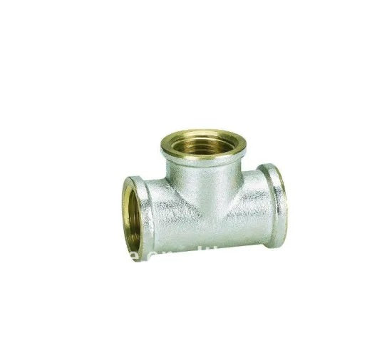 Brass Nikel "T" Shape Female Threaded Fitting 1/2''