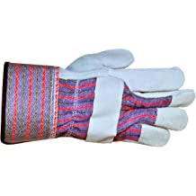 Premium cowhide rubberized safety cuff leather palm gloves